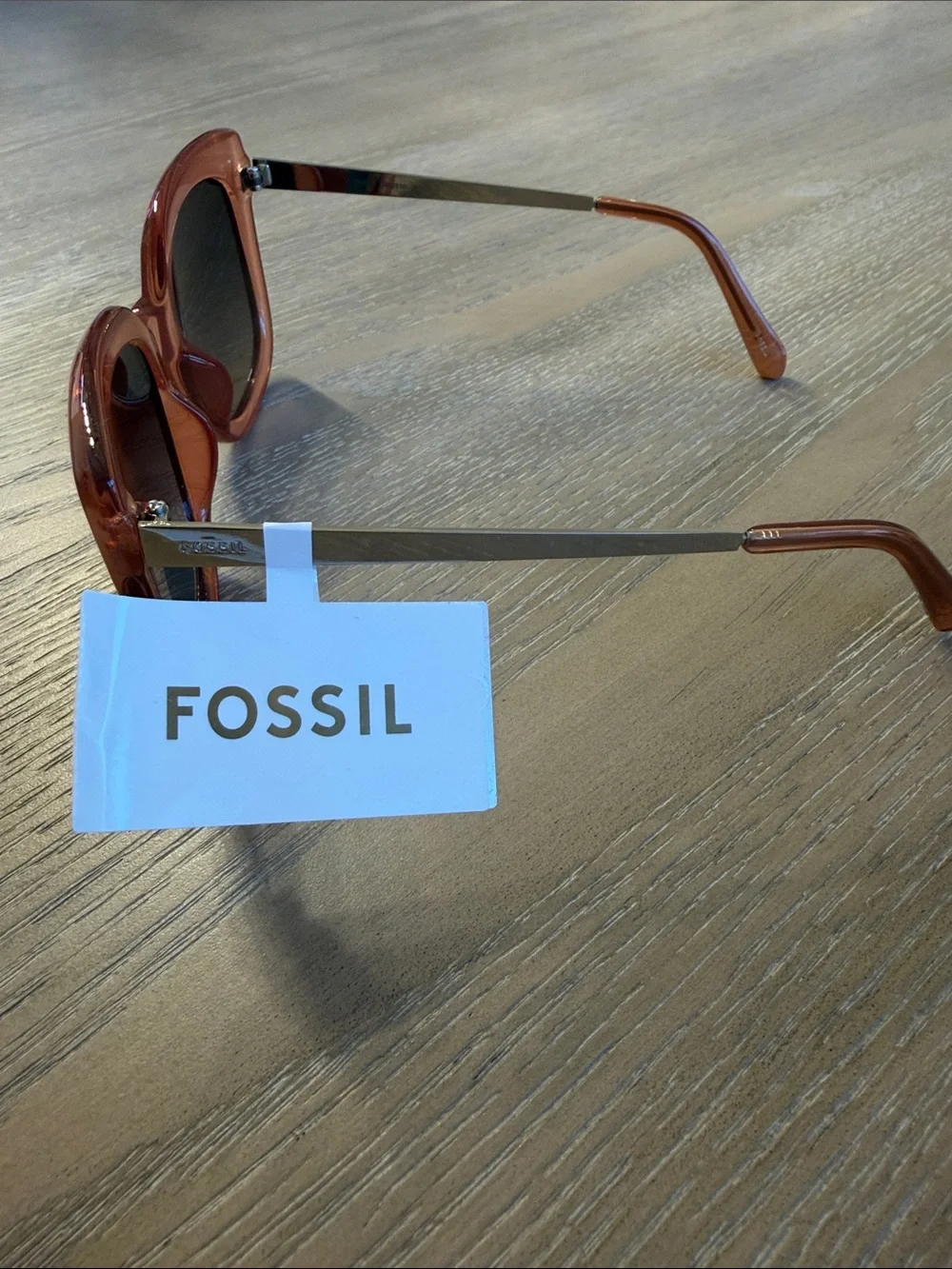 Fossil Women's Square Sunglasses in Translucent Brown